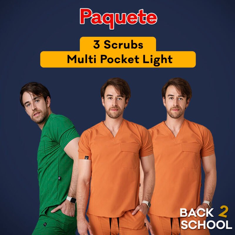 3 Scrubs Multi Pocket Light Hombre