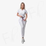 Scrub Pro Lite Antifluidos White Mujer