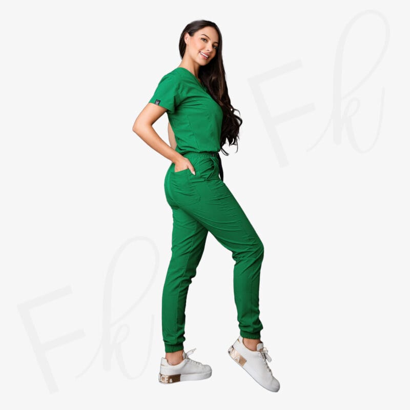 Scrub Multi Pocket Light Forest Green Mujer