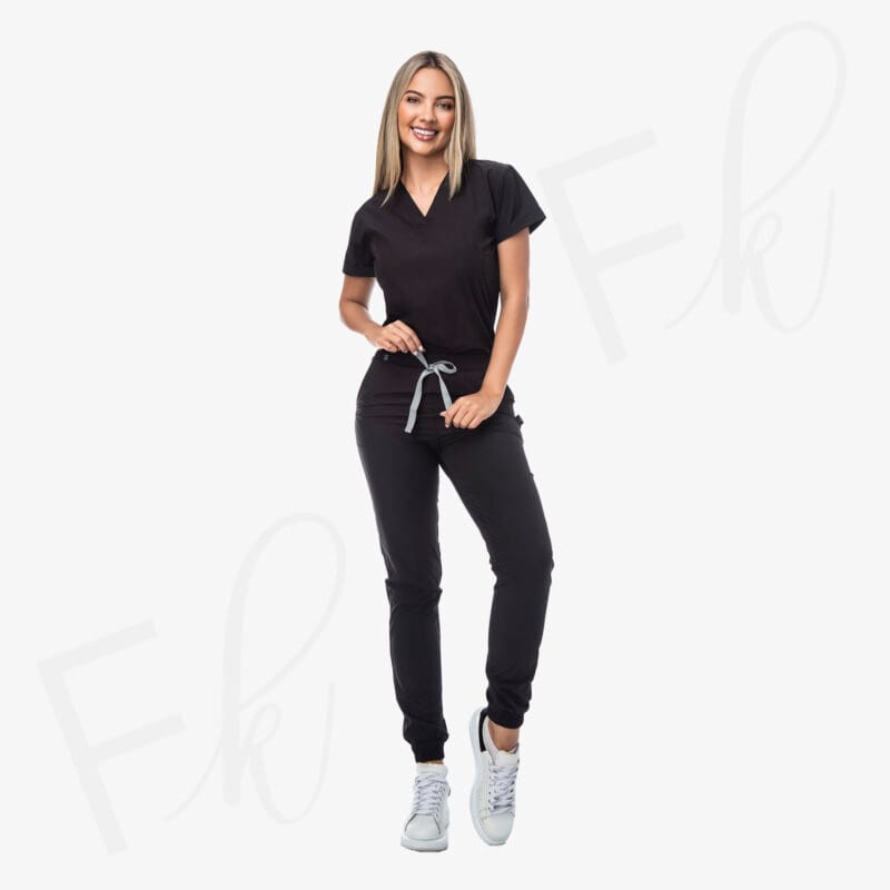 Scrub Pro Lite Antifluidos Negro Mujer